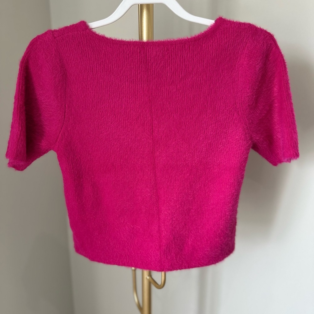 6/$20 Sincerely Jules Fuchsia Short Sleeve Top Large NWOT - Picture 3 of 7